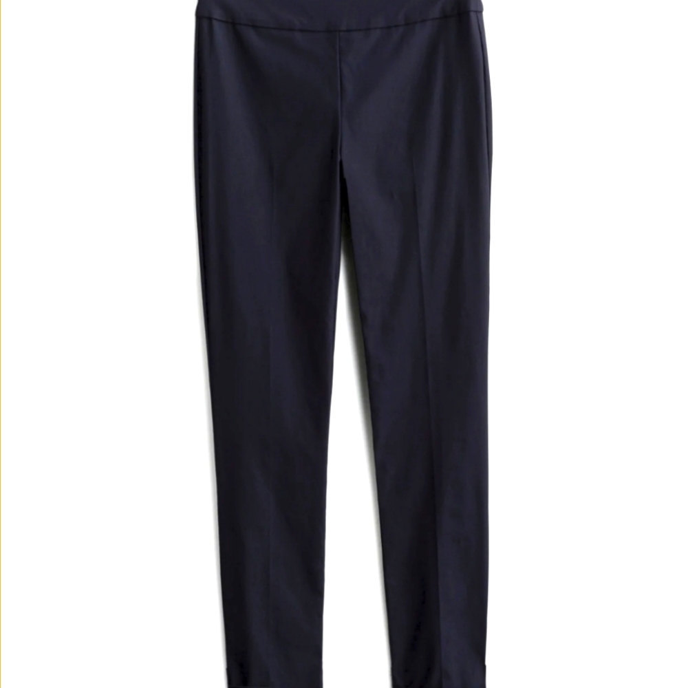 Hi-Rise Cuffed Trouser - Dark Navy Blue